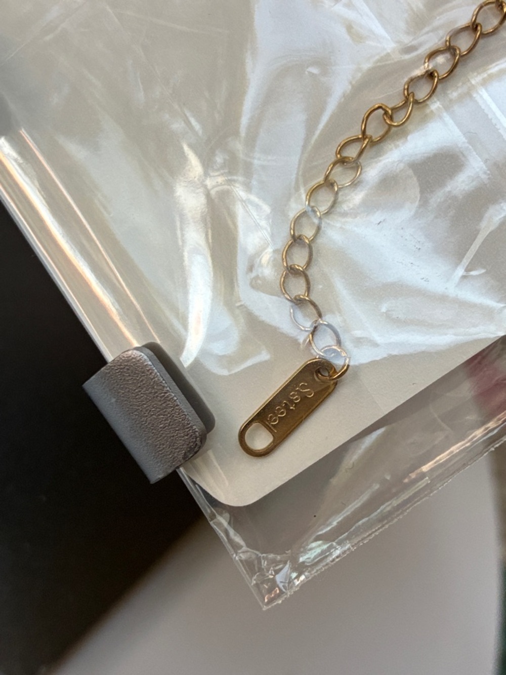 Gold Bead Necklace with Crystal Accent - Picture 5 of 5